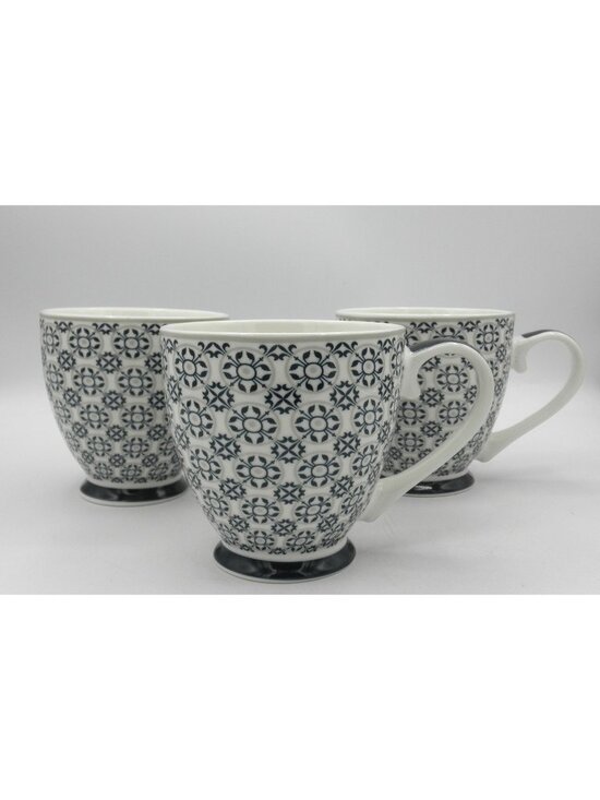 The English Mug Co. Other - The English Mug Company Coffee Tea Cups Geometric Florals Design 12 Oz. SET OF 3